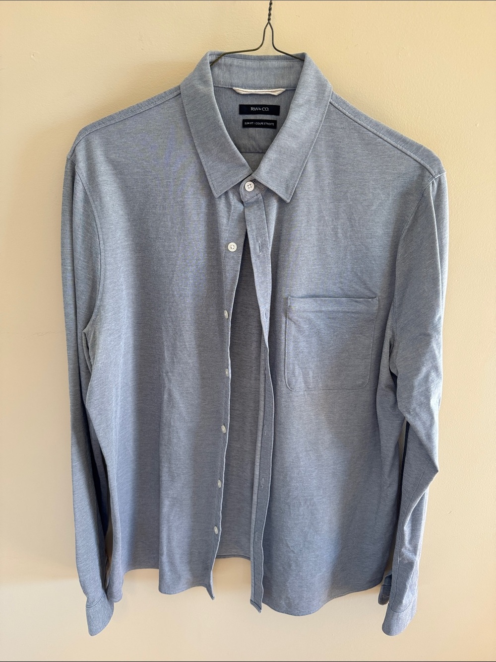 RW&CO. Men's Light Blue Long-Sleeve Button-Down Shirt
